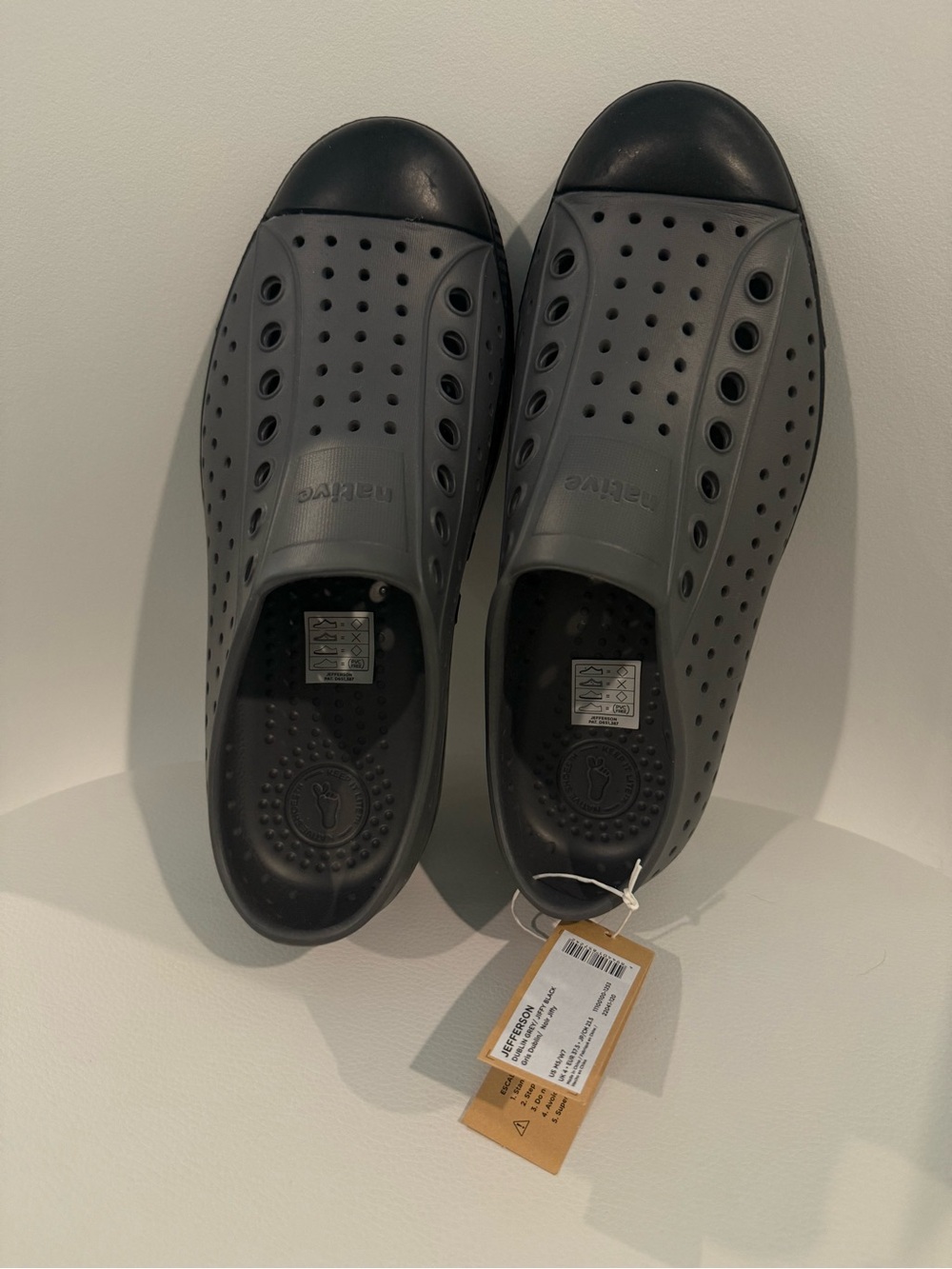 ☀️🌊 Native Men's Slip-On Breathable Water-Resistant Casual Shoe — Black/Grey NWT